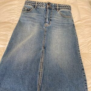 Habitual  28 Midi Denim Braided Skirt